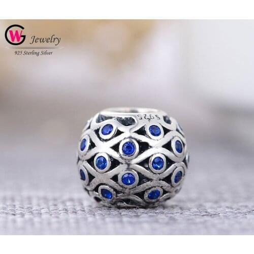 925 Sterling Silver Beads Authentic Round Ball Dangle Pendant Charms Fit For Bracelets Necklaces Jewelry Mujer