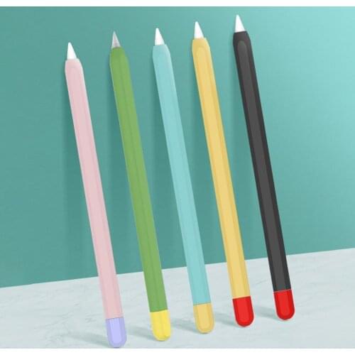 For i Pencil 1/2 Silicone Capacitive Stylus Pen Case Protective Sleeve Cap for Apple Pencil 1/2 Full Cover Protective Sleeve