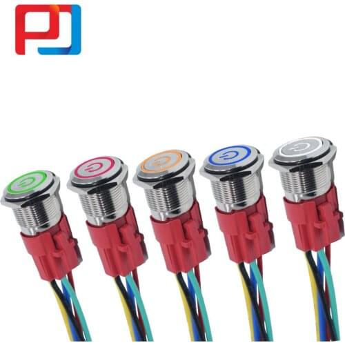 LED Locking 16mm Waterproof Metal Push Button Switch maintained metal switch Latching push button 3V 5V 12V 24V 48V 110V 220V