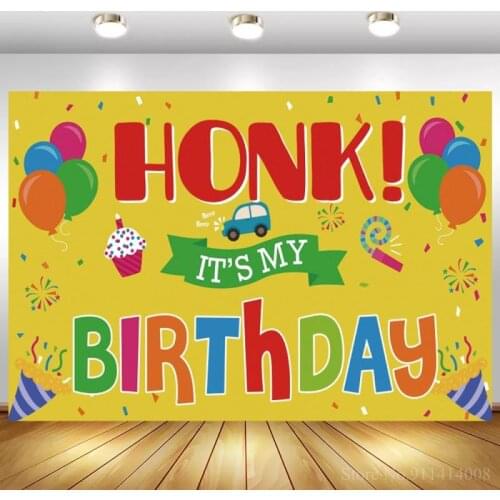 Honk It is My Birthday Party Decor Backdrops Newborn Baby Kids Event Celebrate Cake Smash Balloons Banner Vinyl Photo Background