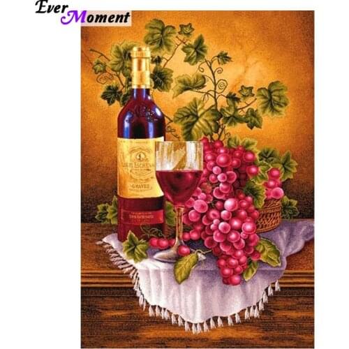 Grape Red Wine on the Table Drink Diamond Paintings Full layout Square Rhinestone DIY diamond Embroidery for Special Gift ASF589