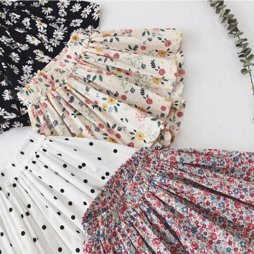 Summer Girls Kids Cotton Skirts Fashion Children Toddler Floral Tutu Skirt Clothes Ruffle Shorts Faldas Cortas Jupe En Cuir