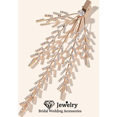 CC Hair Clips Women Hairwear Wedding Accessory Engagement Jewelry Bridal Headdress Leaf Shape Hairgrip Hairpins Party Gift M184