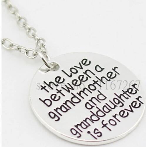 2016 new style The love between a grandmother and grandson is forever necklace Grandson and mimi and nana Jewelry