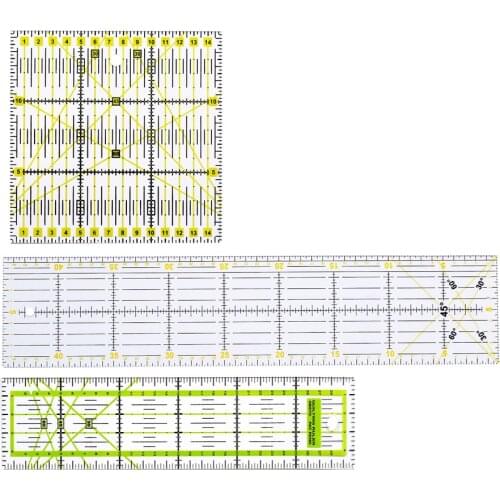 3pcs Clear Quilting Yardstick Rulers Patchwork Sewing Ruler Cutting Tool Set Craft DIY