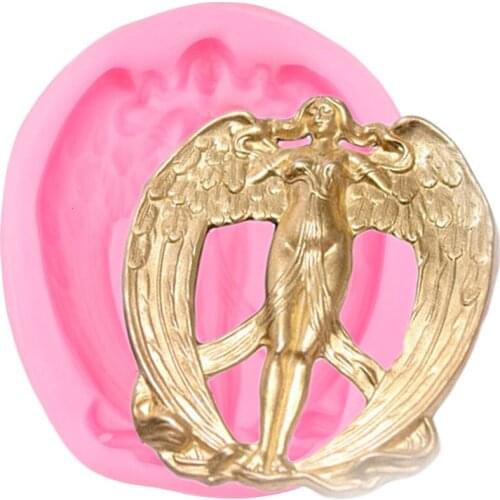 Angel Relief Silicone Molds Cupcake Topper Fondant Mould Cake Decorating Tools Candy Polymer Clay Moulds DIY Cake Baking Mold