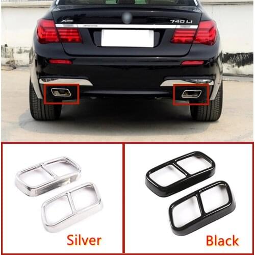 Car Styling Tail Muffler Exhaust Pipe Output Cover Trim Auto Exterior Accessories For BMW 7 Series F01 2009-2014