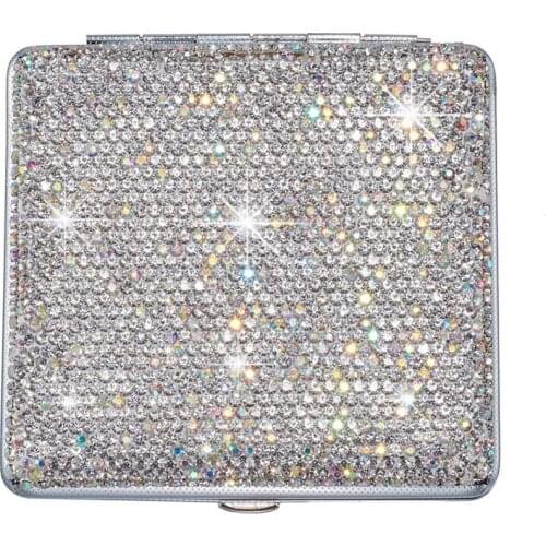 Bling Cigarette Case Shiny Portable Car Storage Box Organizer Exquisite Holder For Cards 18-20 Cigarettes