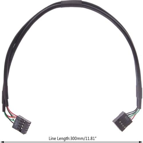 PC Case Internal 9 Pin USB 2.0 To Dual 9 Pin PCB Double Chipset Enhanced Cable U4LD