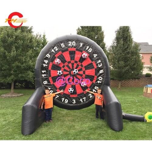 DDU free ship to door, 4m 13ft tall inflatable soccer dart board, good quality giant inflatable foot dart sport game for kids