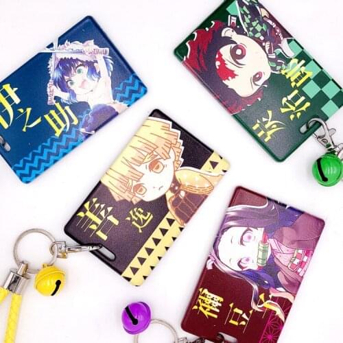 Demon Slayer Kimetsu no Yaiba Kamado Tanjirou Nezuko Cosplay Acrylic Student Bus Card Holder Anime Cartoon Keychain Pendant Gift