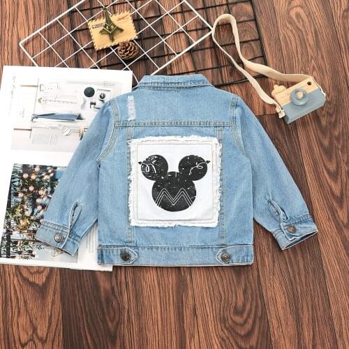 Baby Boy Girls Denim Jacket Kids Cartoon Spring Autumn Casual Tops Frosted Toddler Daily Wear Jeans Jakcets Fashion Clothing