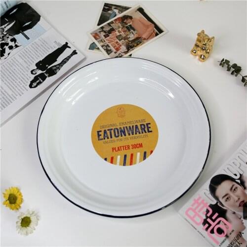 Exported to Britain Enamel Fruit Plate Enamel European Style Large Fruit Pot Retro Thick Cutlery Dish