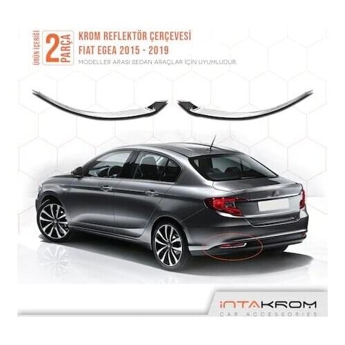 For Fiat Egea Chrome Reflector Frame 2 Piece 2015 AND OVER SD Chromium Styling Accessories Sedan Chassis Modified Car Exterior accessory