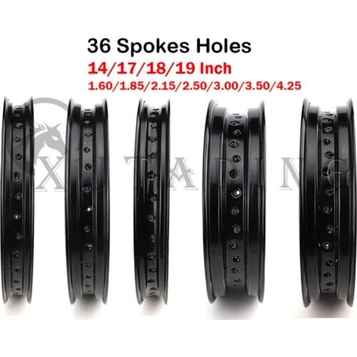 Motorcycle Aluminum Alloy Wheel Rims 36 Spokes Holes 1.6/1.85/2.15/2.50/3.00/3.50/4.25*17" /18" /19" /21" Inch