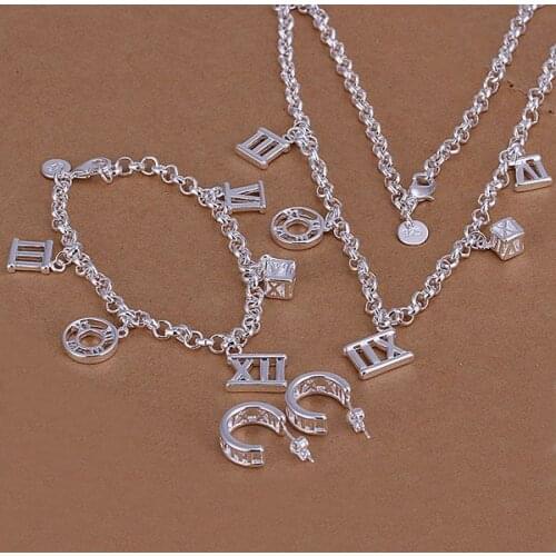 S113 925 sterling silver jewelry set, fashion jewelry set Roman Earrings Three-Piece S113 /akaajbha gaeaorla