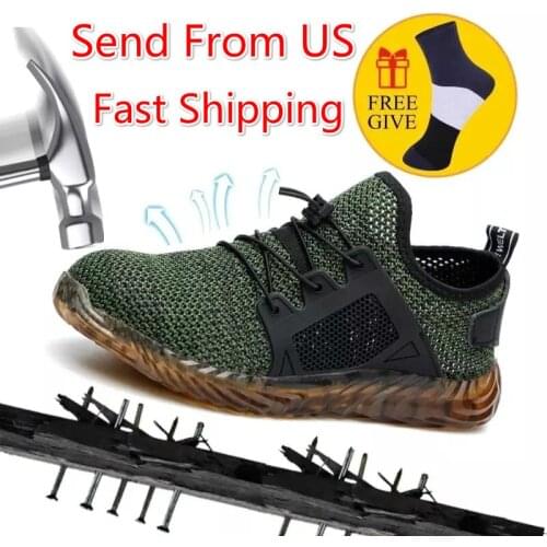 Indestructible Work Shoes Men And Women Steel Toe Air Safety Shoes Puncture-Proof Work Sneakers Breathable Shoes