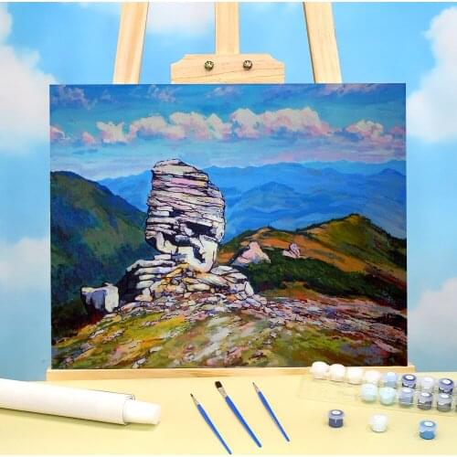 Landscape Stones Coloring By Numbers Painting Complete Kit Acrylic Paints 50*70 Paiting By Numbers Home Wholesale