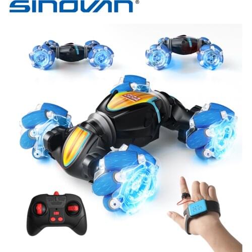 Sinova Stunt RC Car MINI 4WD 2.4G Watch Control Gesture Induction Remote Control Drift Car Toys With LED Light Off-Road for Kid