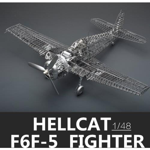 MMZ MODEL Jasmine 3D metal puzzle 1/48 F6F-5 Hell cat fighter Full PE skeleton Assembly aircraft model 3D Laser Cut Jigsaw Toy