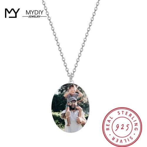 MYDIY 925 Sterling Silver Trendy PHOTO Pendant Necklaces Customize custom name For Family Jewelry Baby Name Gift 2021 TREND