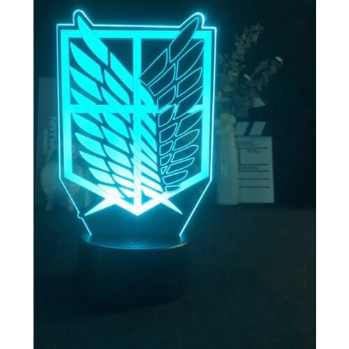 Attack on Titan Night Light Led Logo Children Kids Gift Manga Japanese Anime Desk Lamp Shingeki no Kyojin kawaii room decor
