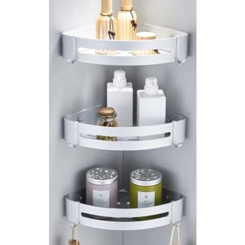 Bathroom Shelf Bath Shower Shelf Bath Shampoo Holder Bathroom Corner shelf Wall Mounted Black Aluminum Kitchen Storage holder