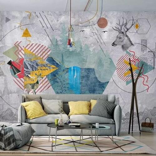 Nordic Personality Simple Wallpaper Modern Geometric Wallpaper Living Room Tv Background Wall Painting Bedroom Wall Covering