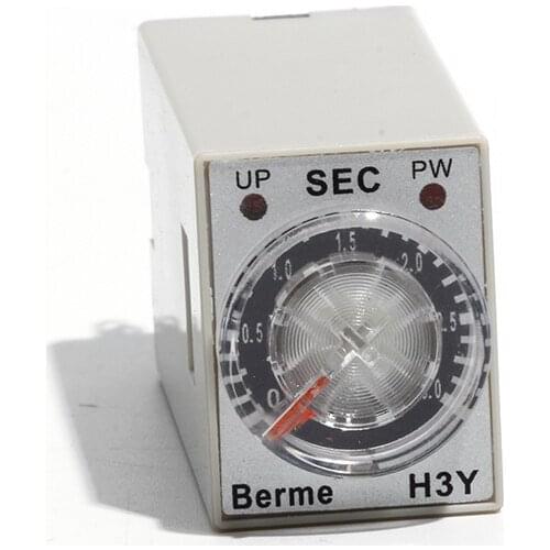H3Y-2 Time Relay DC12V Model 3/6/10/30/60Seconds Timer Relay with Socket 8Pin Set Range Off Delay Timer with Base