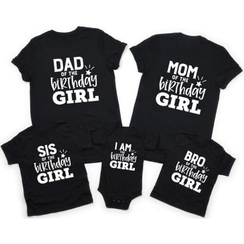 Mom of The Birthday Girl Dad of The Birthday Girl Family Birthday Shirts Girls Birthday Party Shirt Family Matching Clothes Tees