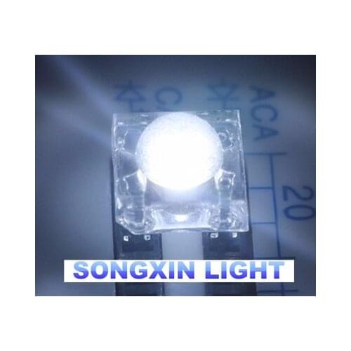 1000pcs 5mm Clear Lens Piranha LED Diode Round Top Super Flux White Transparent Light Emitting Diode LED Lamp