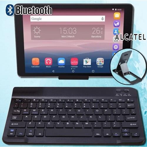 Slim Portable Mini Wireless Bluetooth Keyboard for Alcatel 1T 10/3T 10/A3 10/Plus 10/OneTouch Pixi 3 10 Tablet Keyboard+Bracket