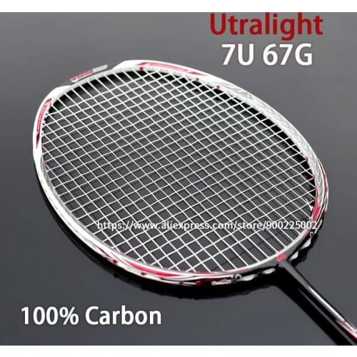 67-69g Ultralight Professional Carbon Fiber Badminton Rackets Raquette 7u Rackets Z Speed Force Padel