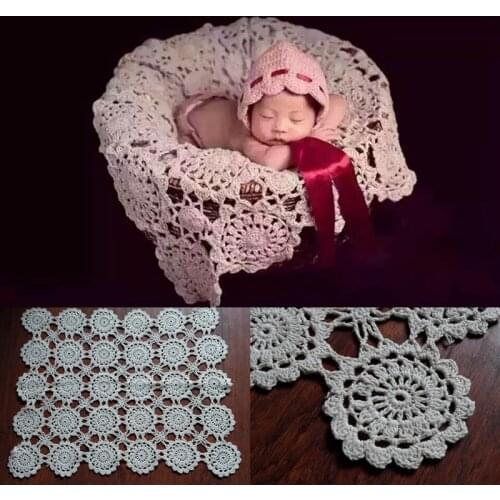 Crochet Baby Blankets Newborn Photography Props,Rosette Wrap Baby Pattern Knitted,#P0240