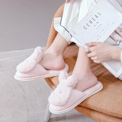 Women Indoor Slippers Warm Plush Home Slipper Anti Slip Autumn Winter Shoes Woman House Floor Soft Slient Slides