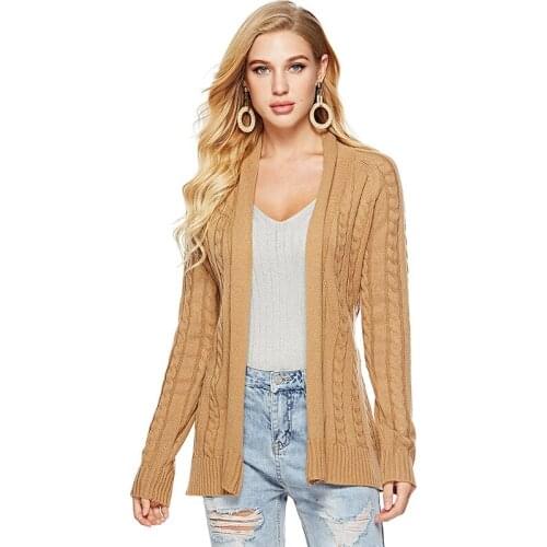 Sash slim cardigan winter sweater women jumper Cable knitted cardigan female coat Soft casual sweater pull outerwear