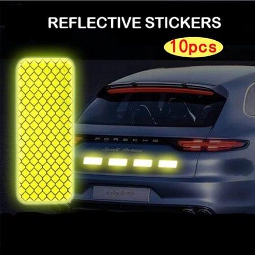 10 PCS Car reflective stickers for motorcycles electric vehicles bicycles reflective film facilitates scratches shielding