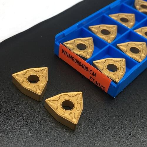 10PCS WNMG080408 CM FT4025 Turning Tool For Steel parts Carbide Inserts External Turning Tool Carbide Insert Lathe Cutter
