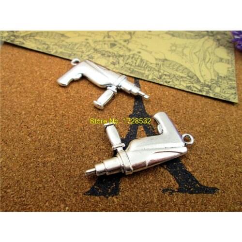 2pcs--50*25mmDrill Charms, Antique Tibetan Silver 3D mini Drill Charms DIY Charms Pendants