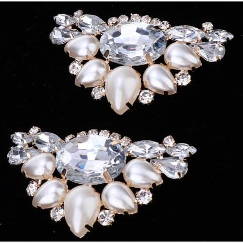 2PCS Diamante Rhinestone Shoe Clips Charms Buckle Removable Crystal Shoe Decoration