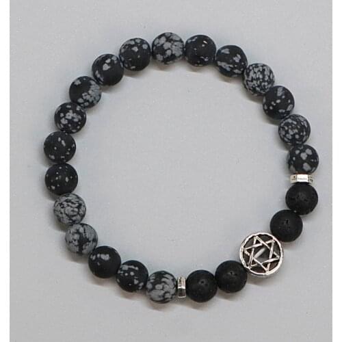 2020 Vintage Israel Bat Mitzvah Gift Hanukkah Jewish Star of David Bracelet Men Frosted Snowflake Stone Bracelets Women DX-18