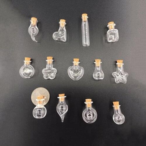5pcs Mini Clear Glass Vials Party Favors Wishing Drifting Bottle Girlfriend Boyfriend Surpris Gift DIY Craft Wedding Decoration