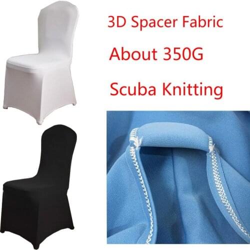 50PCS/Lot 350G/PC 3D Spacer Fabric Scuba Knitting Universal Stretch Chair Cover Spandex Hotel Party Wedding Banquet Chair Covers