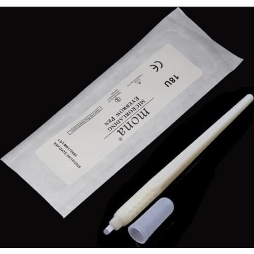 50pcs DISPOSABLE Microblading Pen with blade CF/U Needle 9 pin 12 pin/18U Microlading needle Manual Microblade Needle Tool