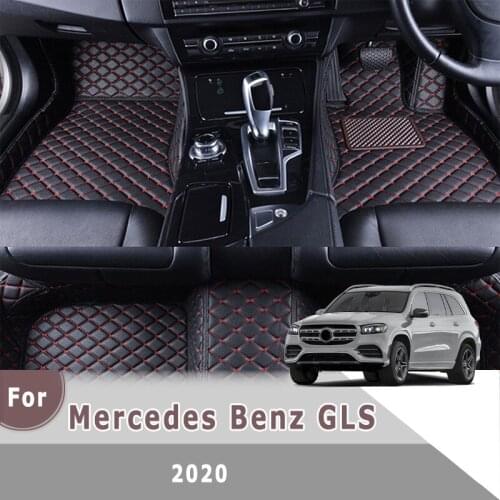 RHD Custom Car Floor Mats For Mercedes Benz GLS 2020 Waterproof Leather Carpets Auto Styling Foot Pads Car Accessories Interior