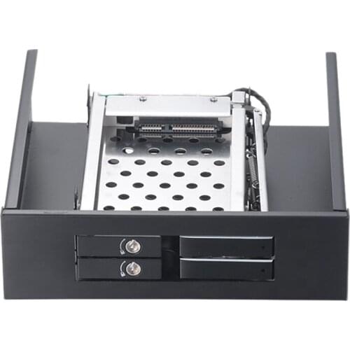 HDD SSD Docking Station Compatible Dual 2.5-Inch SATA 7-9.5mm Hard Drive Tray for Desktop PC Drive Panel 5.25 Inches