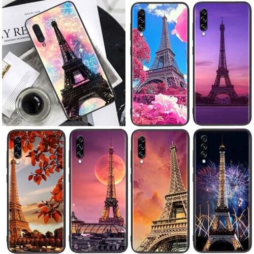 France Paris Eiffel tower for Samsung Galaxy A90 A80 A70 A60 A50 A40 M30 A20E A2Core A10S A10E Soft Black Phone Case