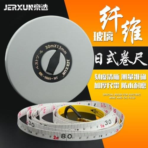 JERXUN Leather Ruler Glass Fibre Measuring Tape 30/50 Meters Measuring Waterproof Soft Measuring Tape Engineering Ruler