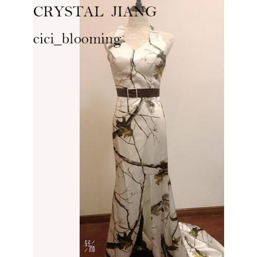 AP White Realtree Camo Sheath Bridesmaid Dresses