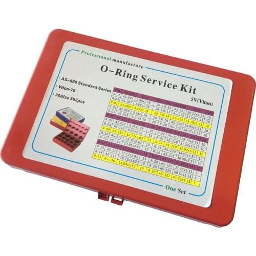 FKM O-Ring kit AS 568 standard 30 Sizes=382pcs Viton Rubber Seal O RING ASSORTMENT O-RING BOX O-RING KIT 5V